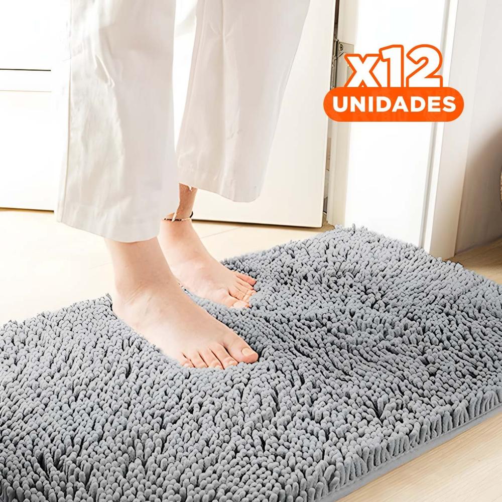 Pack12 Superficie Rectangular de Microfibra Suave 40x60cm Plomo Claro Uso Diario