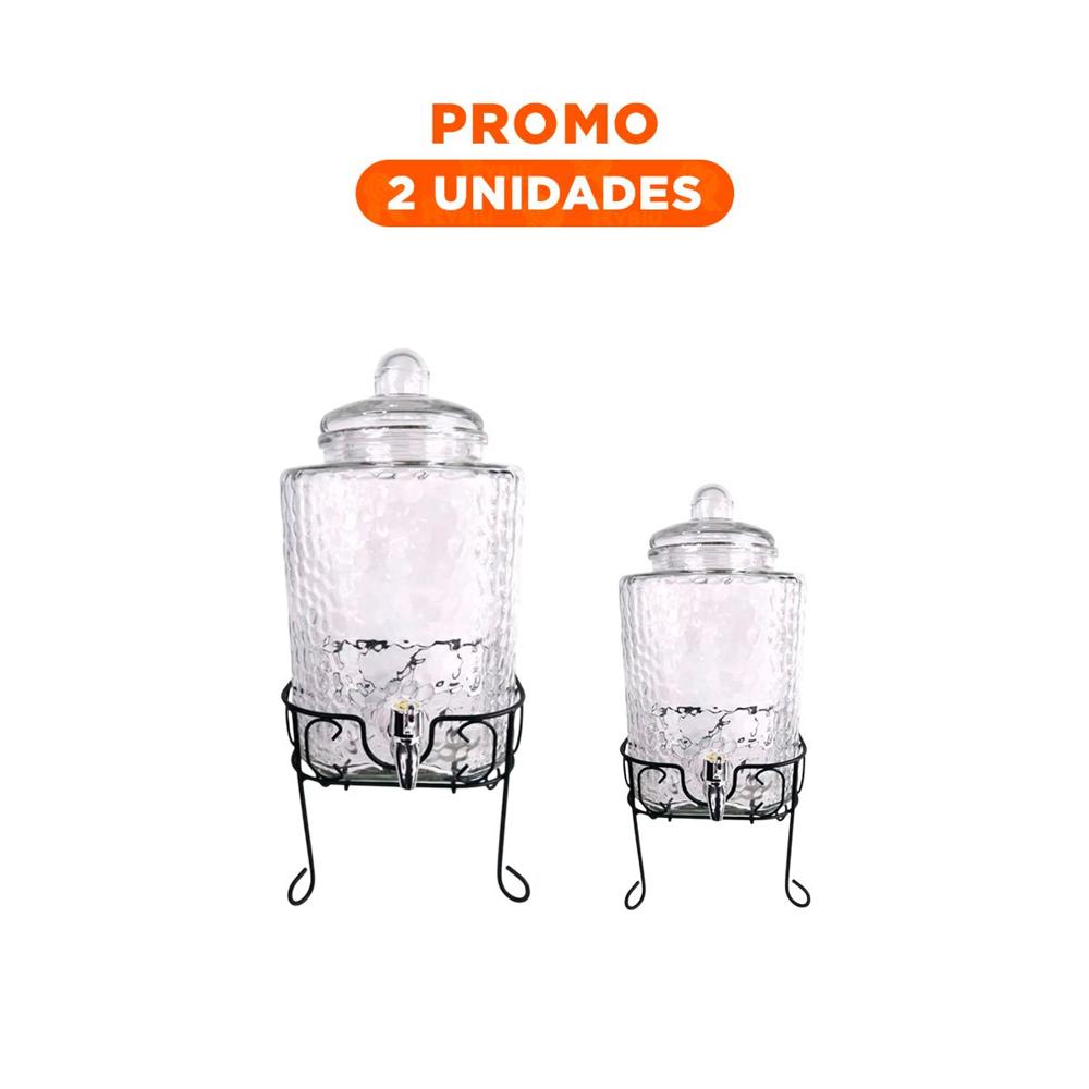 Pack2 Articulo de Bebida Transparente 6L con Base Metalica para Uso en Casa
