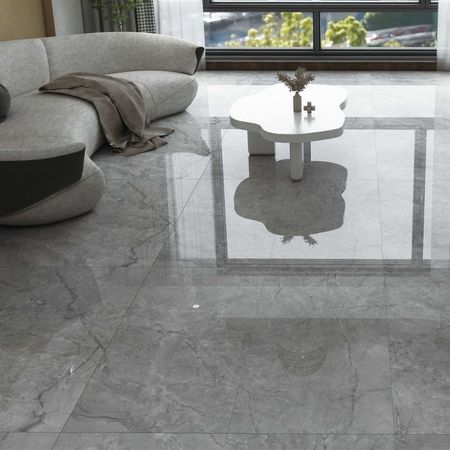 Piso Porcelanato Marmolizado Carrara Gris 1.20x60 2.16m2 Orange