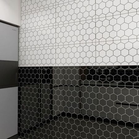 Pared Graficada Rombos Black 30x60cm 1.8m2 Orange