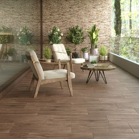 Piso Cerámico Maderado Golden Parketon 20x61cm 1.86m2 San Lorenzo