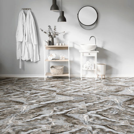 Piso Cerámico Marmolizado Berna Gris 45x45cm 2.29m2 San Lorenzo