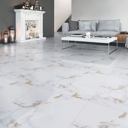 Piso Cerámico Marmolizado Siena Dorado 60x60cm 1.80m2 Celima