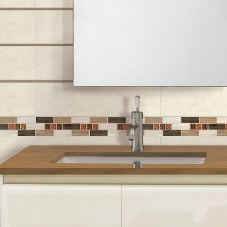 Listelo Cerámico Ébano Kantu Blanco Mate de 39.5 cm