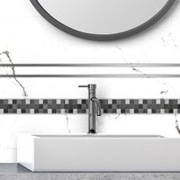 Listelo de Cerámica Kantu Modelo Acero 39.5x5.5 cm Mate Negro