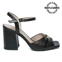 Sandalia Dorsay Vestir TATI-2504 Negro Viale Cuero
