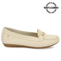 Zapato Mocasín Casual CORE-2510 Vainilla Viale Cuero