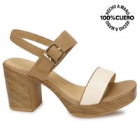 Sandalia Dorsay Casual SOFI-2603 HuesoTrigo Viale Cuero