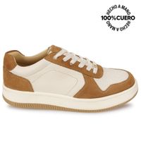 Zapatilla Casual TERI-2650 BlancoBeige Viale Cuero