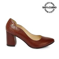 Zapato Reina Vestir TATI-2520 MarrónClaro Viale Cuero