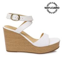 Sandalia Dorsay Casual SOFI-2605 Blanco Viale Cuero