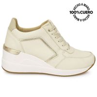 Zapatilla Casual REC-2505 HuesoDorado Viale Cuero