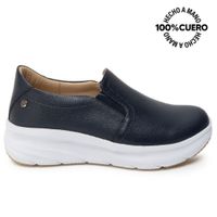 Zapato Slip On Casual REC-2507 Azul Viale Cuero