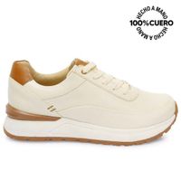 Zapatilla Casual TERI-2501 Hueso Viale Cuero