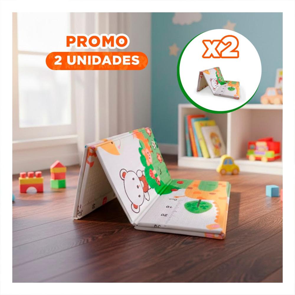 Pack2 Alfombra Multicolor 250x180x2cm Niños para Juego y Espacio Infantil Y+Papel Regalo