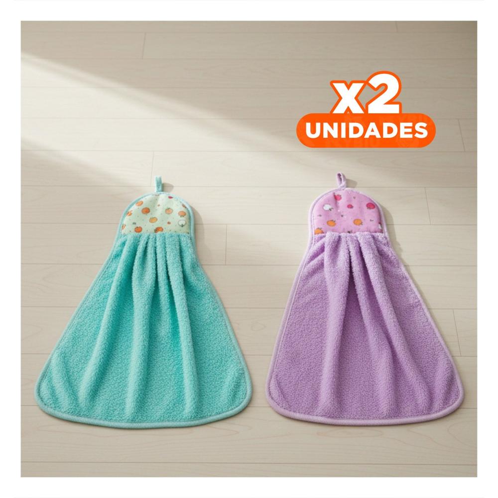 Pack2 Lote Moderno 2 Piezas Morado y Verde Agua Colgador Cocina 28x38cm Y+Regalo Sticker