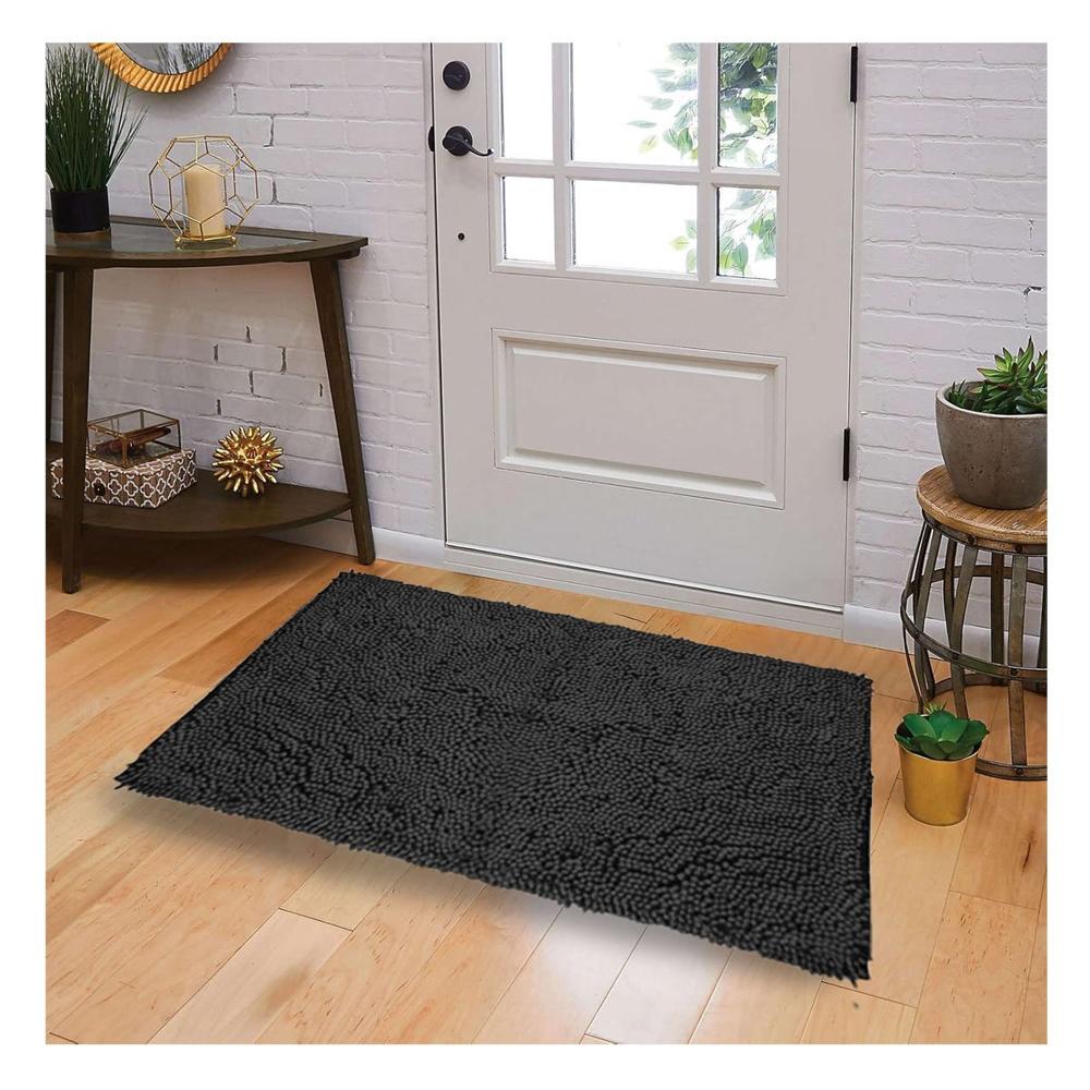 Alfombrilla Rectangular Moderna de Microfibra 40x60cm Negro Y+Post It