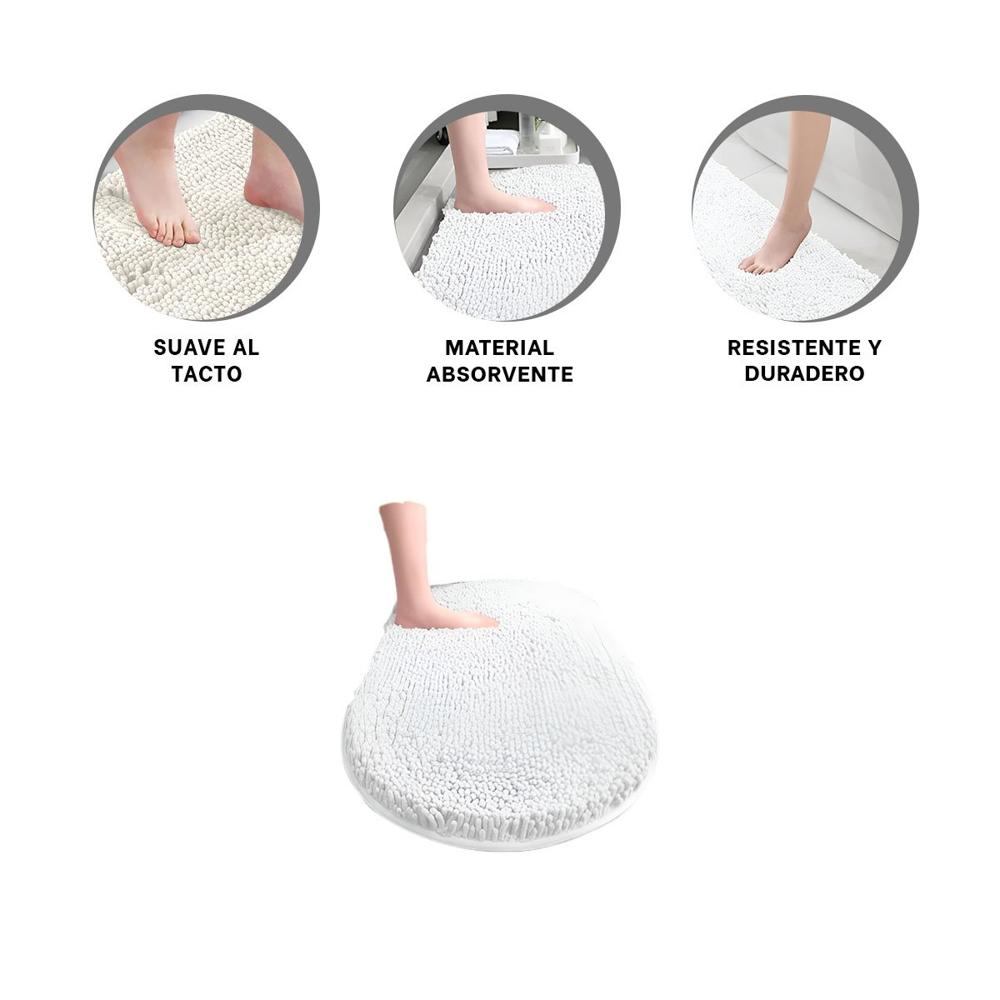 Detalle Textil Ovalado de Microfibra 40x60cm Crema para Ambientes del Bano Y+Ligas Regalo