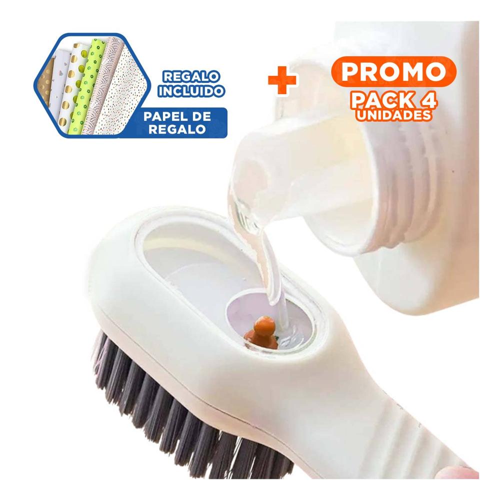 Pack4 Brocha Dispensadora Multifuncional Resistente para Lim