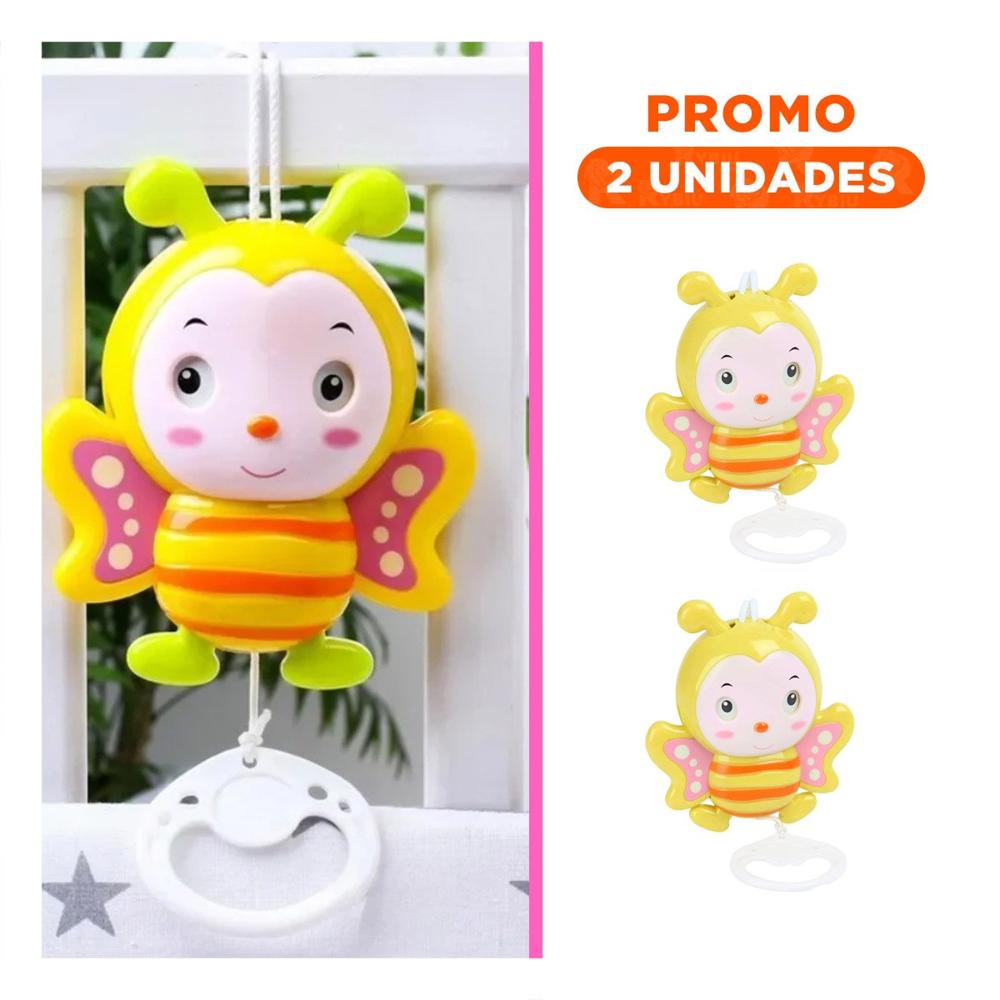 Pack2 Sonaja Abeja Musical a Cuerda Amarillo para Bebe Hogar Estimulacion