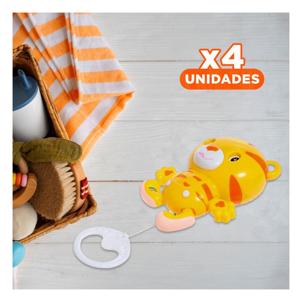 Pack4 Elemento Musical amarillo con Forma de Tigre para Uso Diario del Bebe
