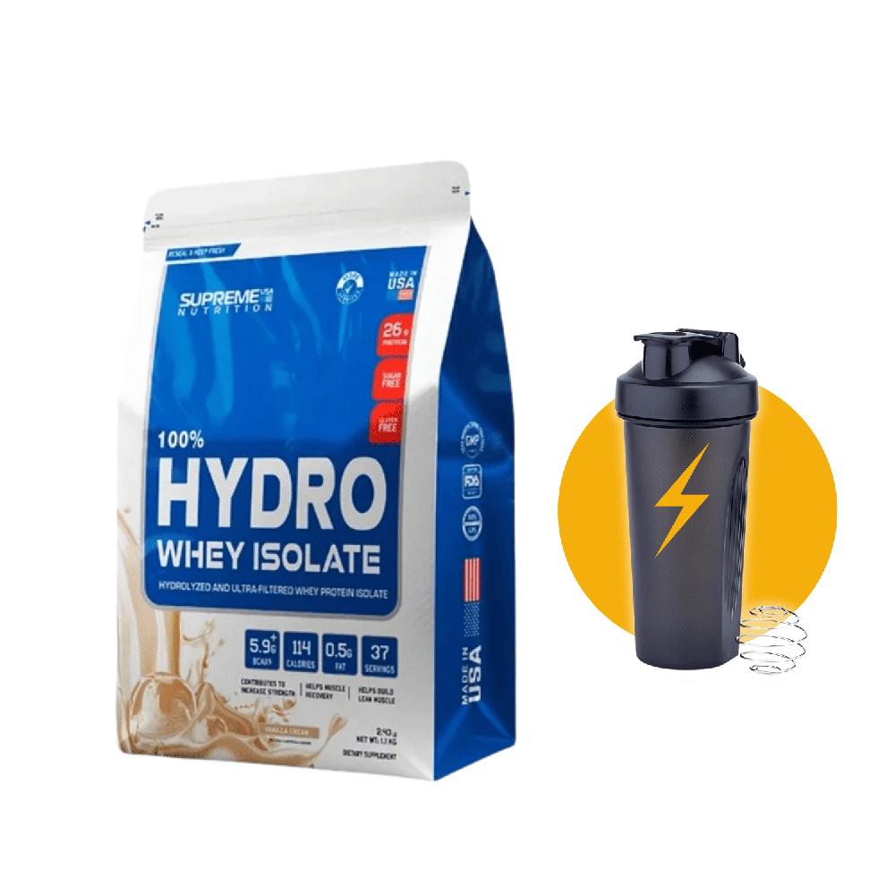 Hydro Whey isolate 1.1k vainilla - Supreme nutrition- shaker