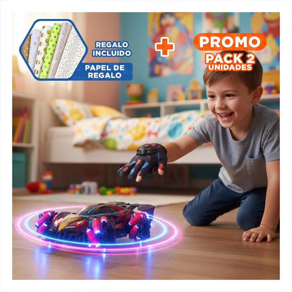 Pack2 Dispositivo Acrobatico con Direccion de Guantes de Manos Color Rojo Y+Papel Regalo