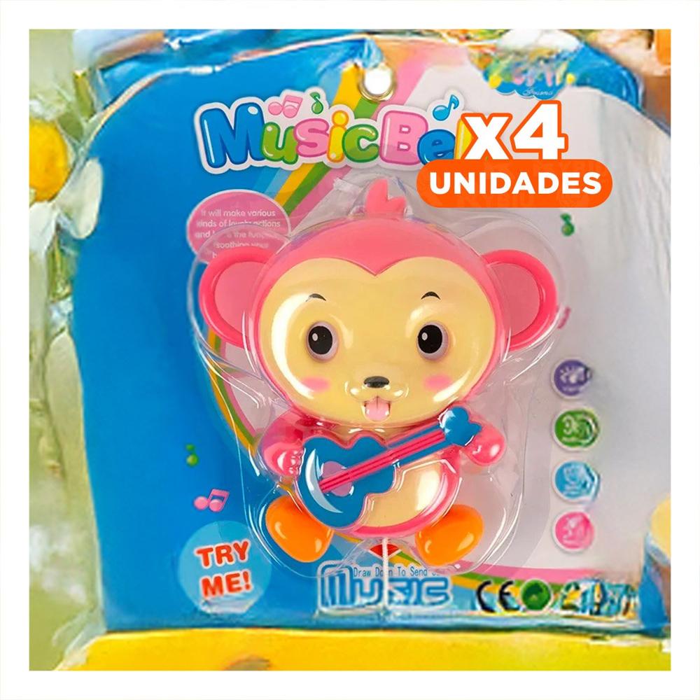 Pack4 Forma Musical Mono a Cuerda Rosado para Decoracion Hogar