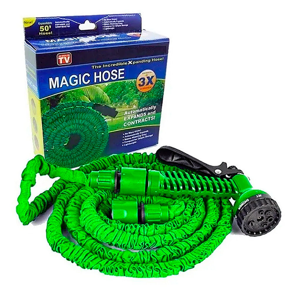 Manguera 45 Metros Retractil Expandible Multiusos Para Jardin
