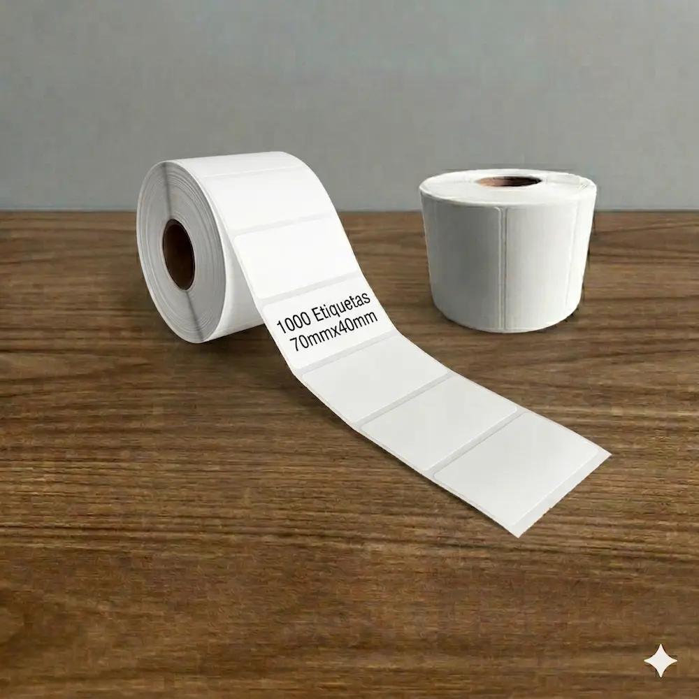 Rollo 1000 Etiquetas Termicas Adhesivas 70mm x 40mm Calidad PREMIUM