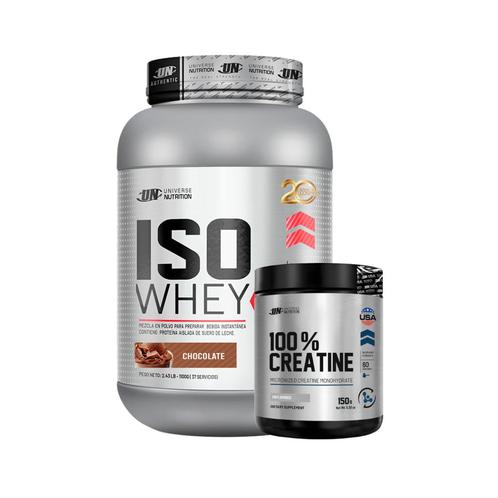 ISO WHEY 1.1 KG CHOCOLATE Y CREATINA UN 150 GRAMOS