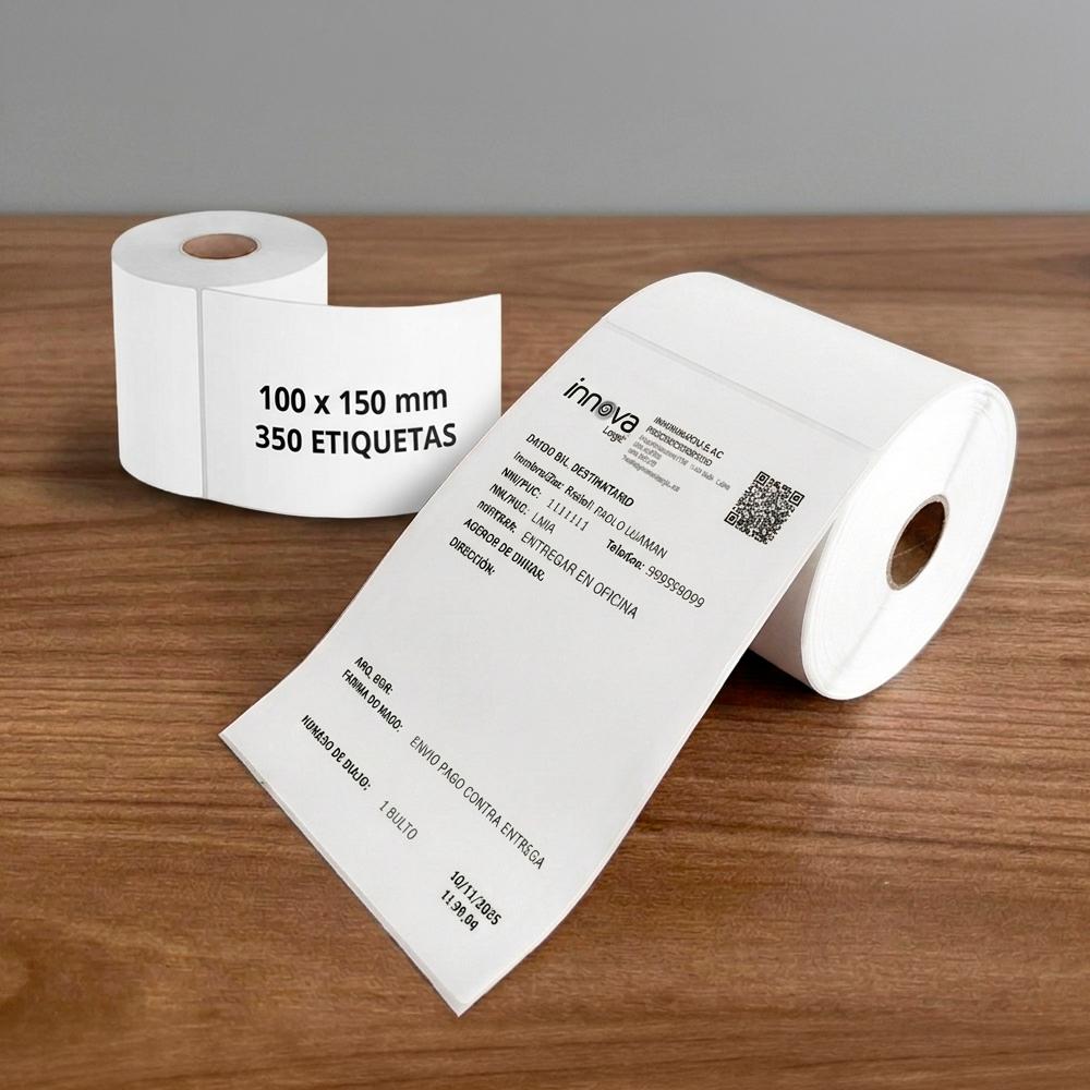 Rollo 350 Etiquetas Termicas Adhesivas 100x150mm  Calidad PREMIUM