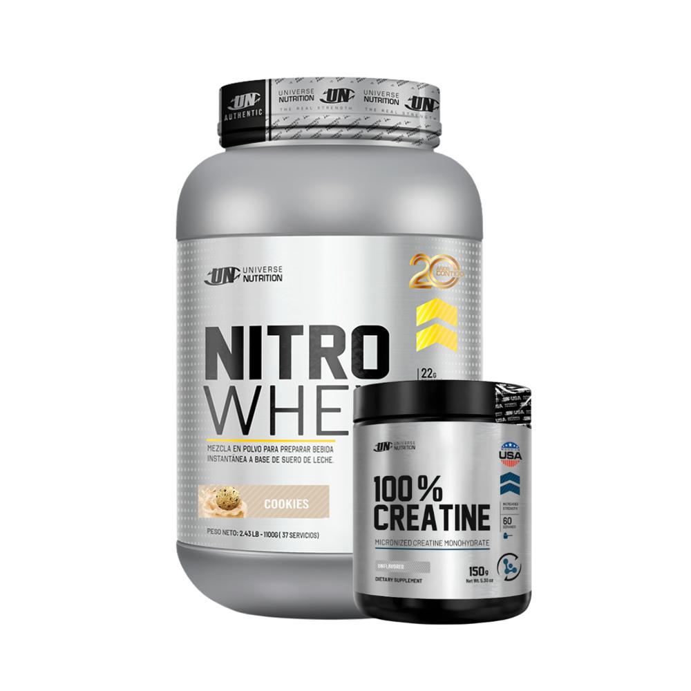 NITRO WHEY 1.1 KG COOKIES Y CREATINA UN 150 GRAMOS