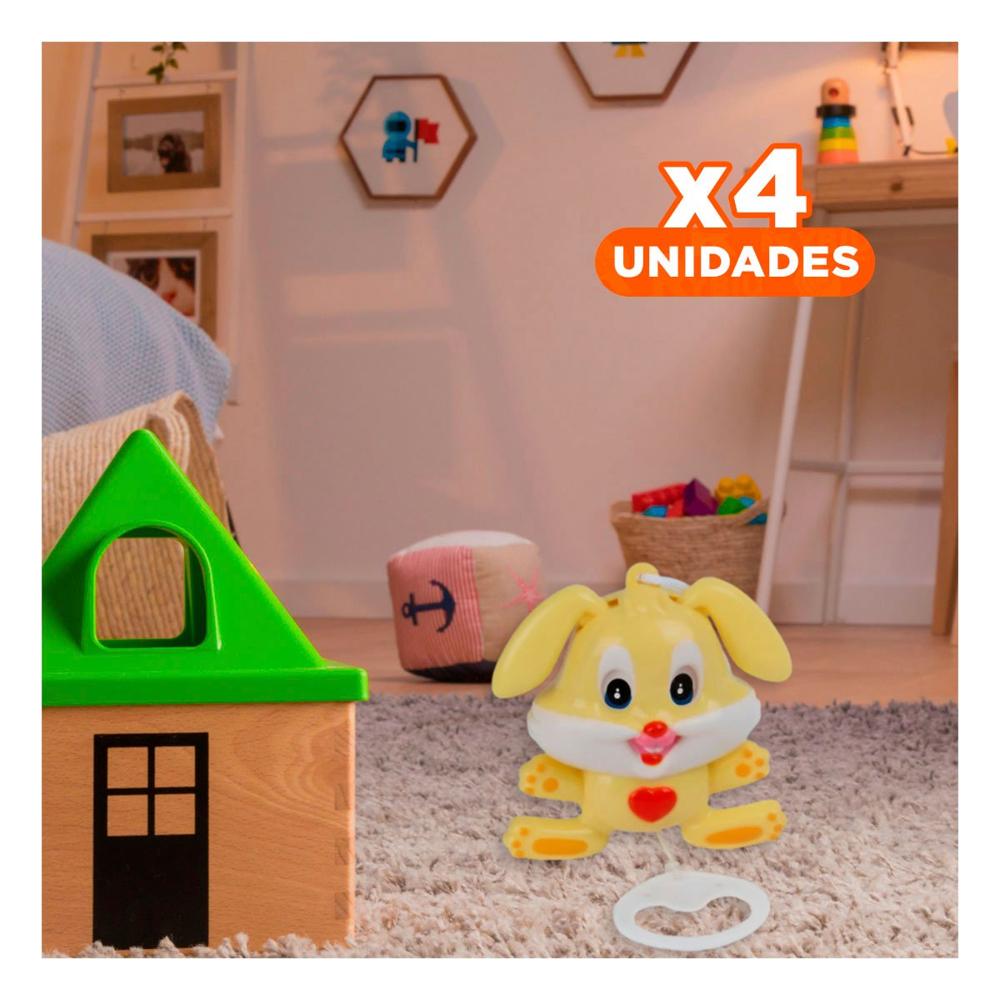 Pack4 Juguetero Decorativo Musical con Diseno de Conejo Amarillo