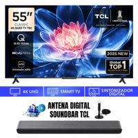 Televisor Smart TV TCL 55 Classic QLED 4K 55T6C - Ant - Soundbar TCL