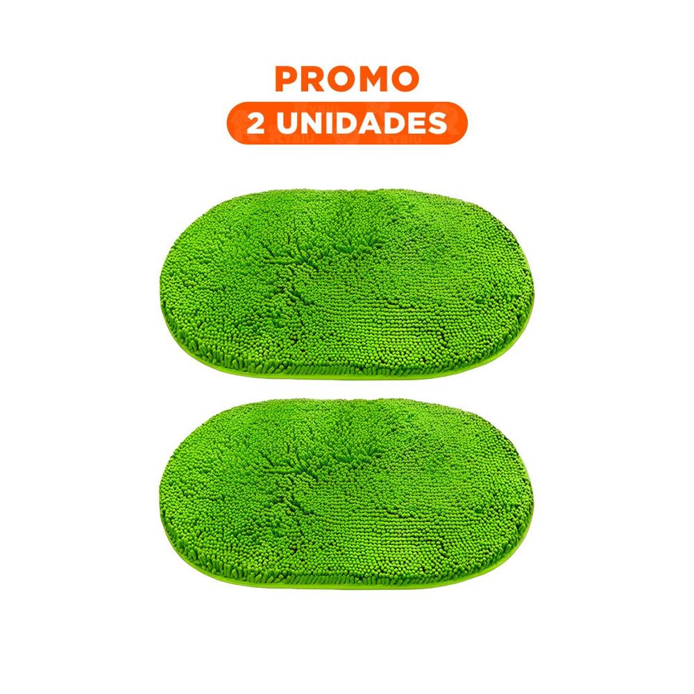 Pack2 Protector Ovalado Microfibra 40x60cm Verde limon para Bano