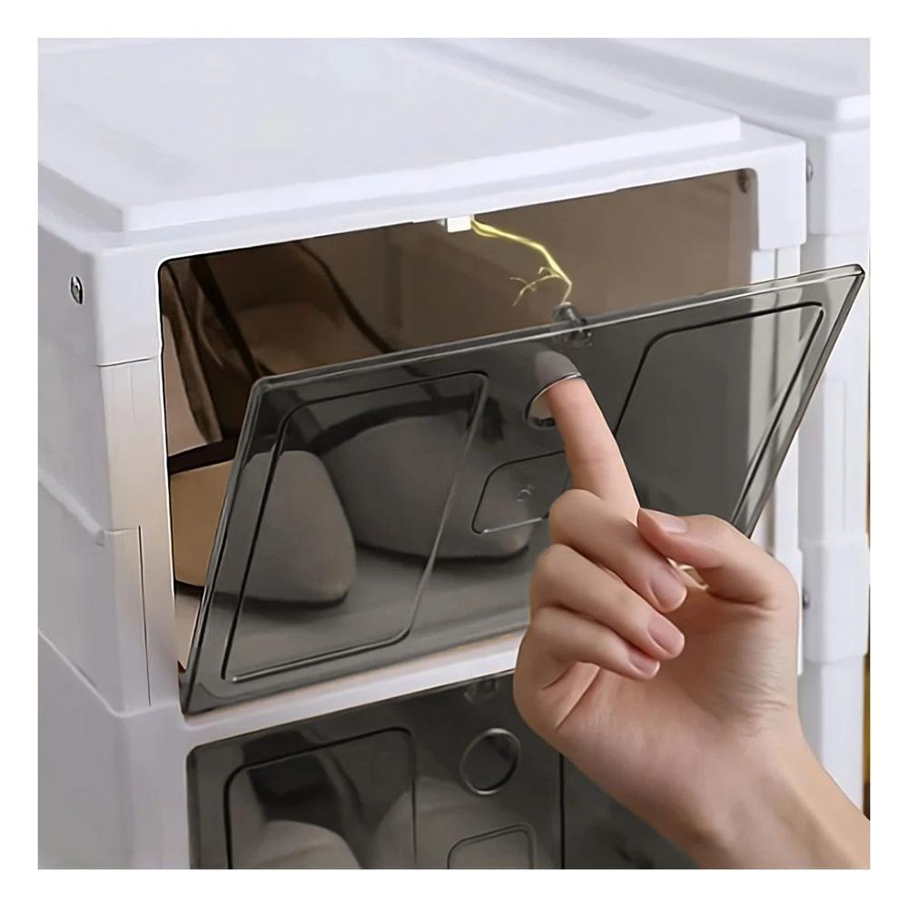 Organizador de Almacenamiento para Zapatos Blanco con Tapa Negra Y+Post It