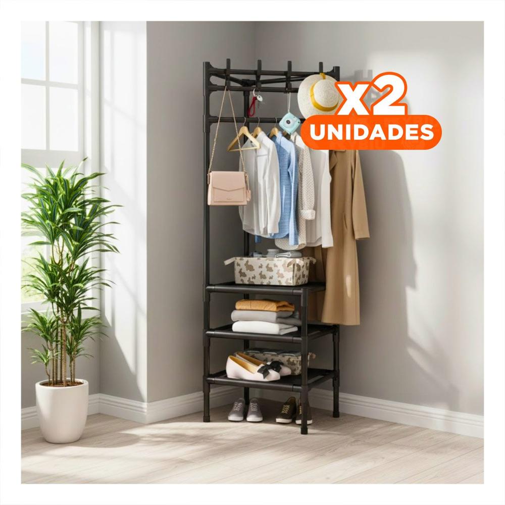 Pack2 Modulo Organizador con Zapatera y Perchera para Hogar y Casa Y+Papel Regalo