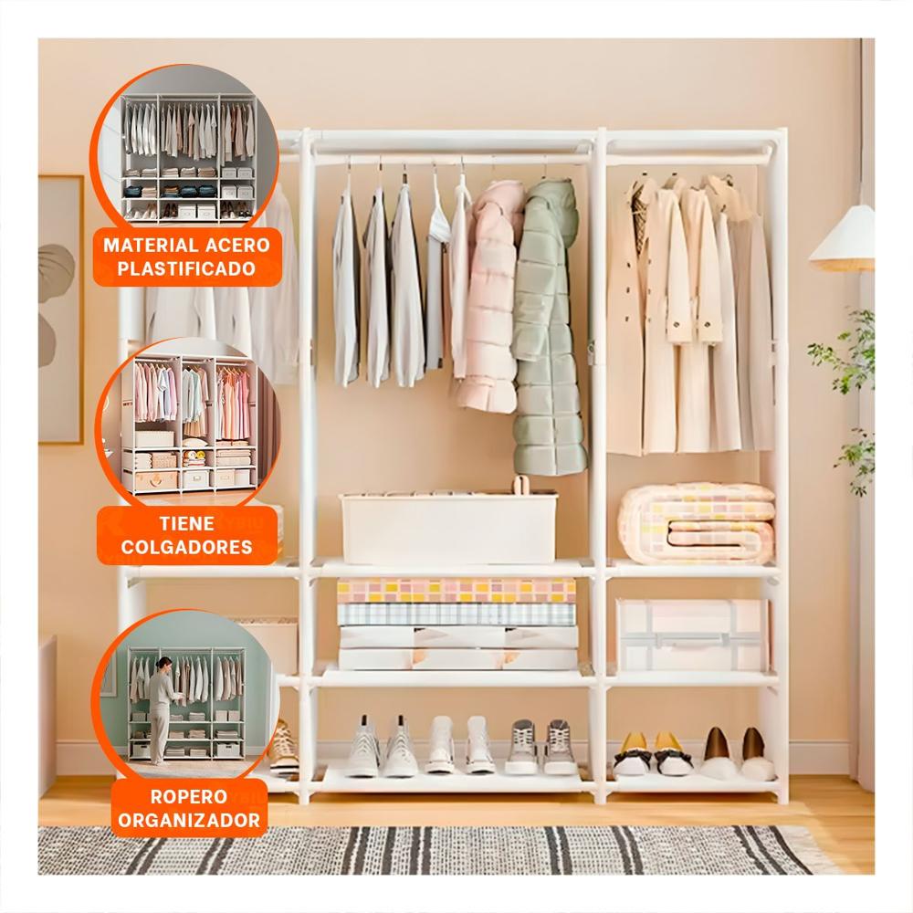 Estante de Ropa Blanco Abierto para Orden y Decoracion Diaria Y+Post It