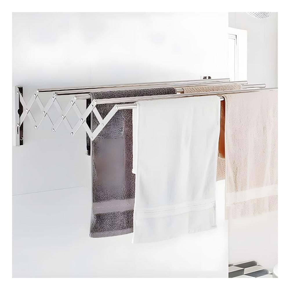 Accesorio Acordeon Plateado 5 Barras 80cm para Organizar Ropa en Casa Y+Papel Regalo