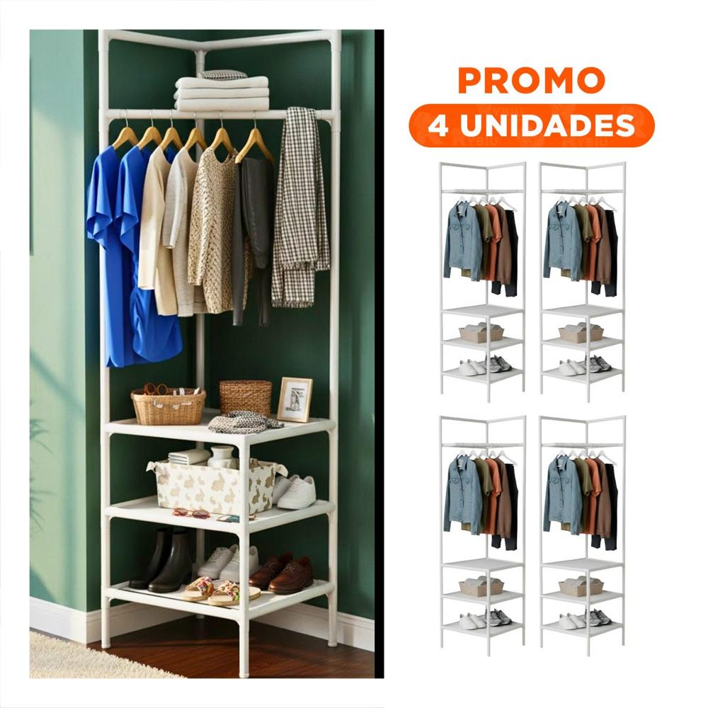 Pack4 Mueble de Orden Diario con Perchera y Calzado Y+Regalo Sticker