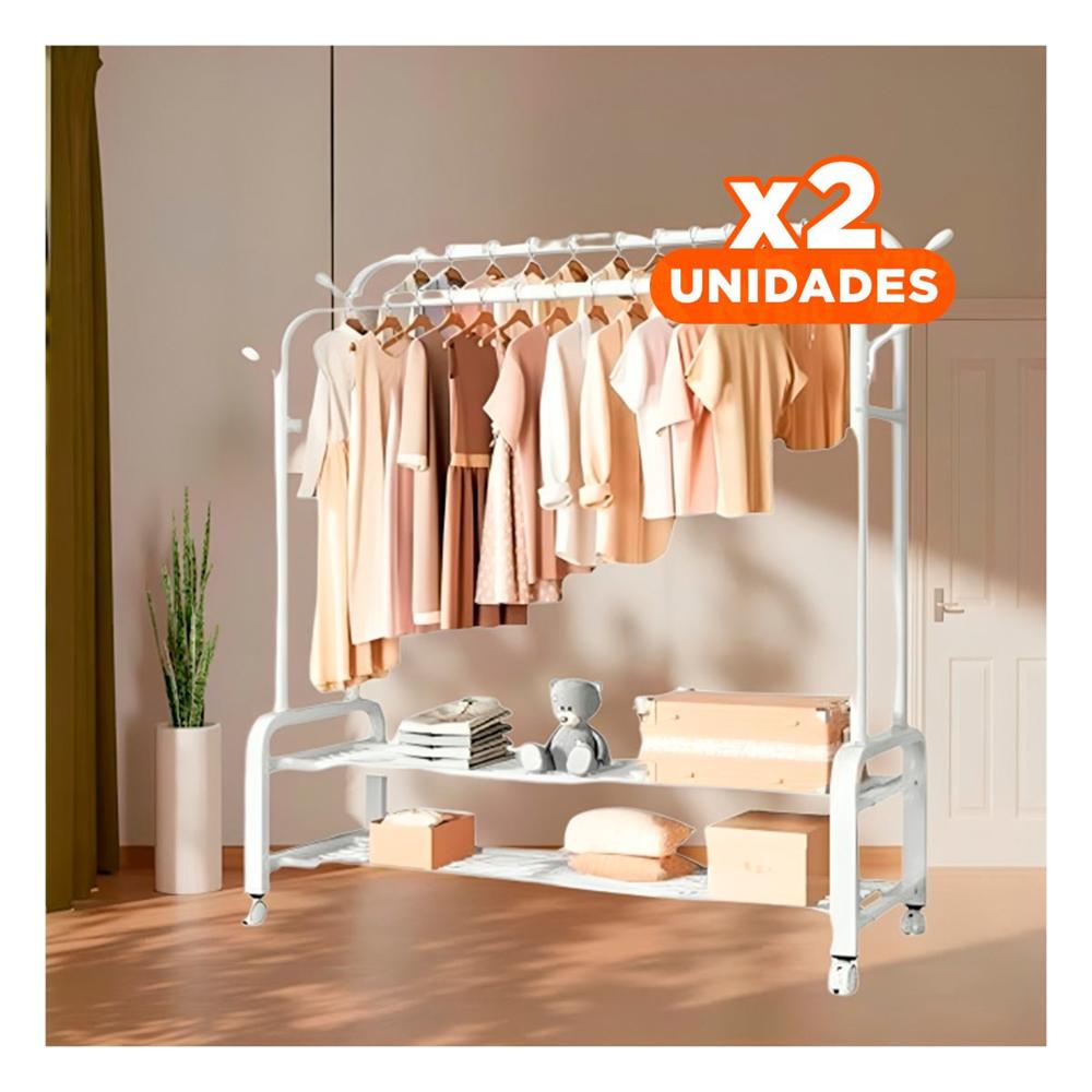 Pack2 Anaquel Multifuncional con Divisiones Laterales y 2 Niveles Blanco Y+Regalo Sticker