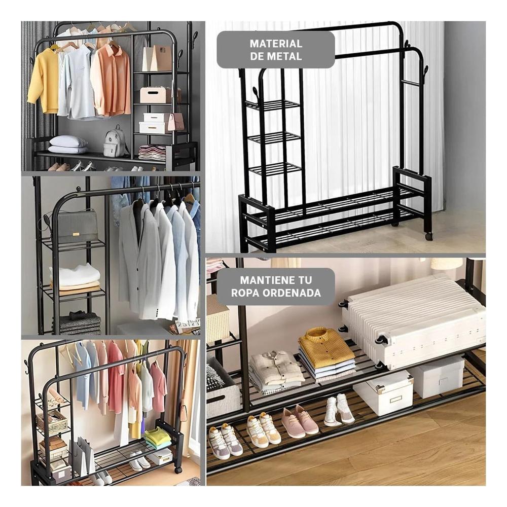 Repisa Decorativa con Compartimentos para Sala y Cocina Negro