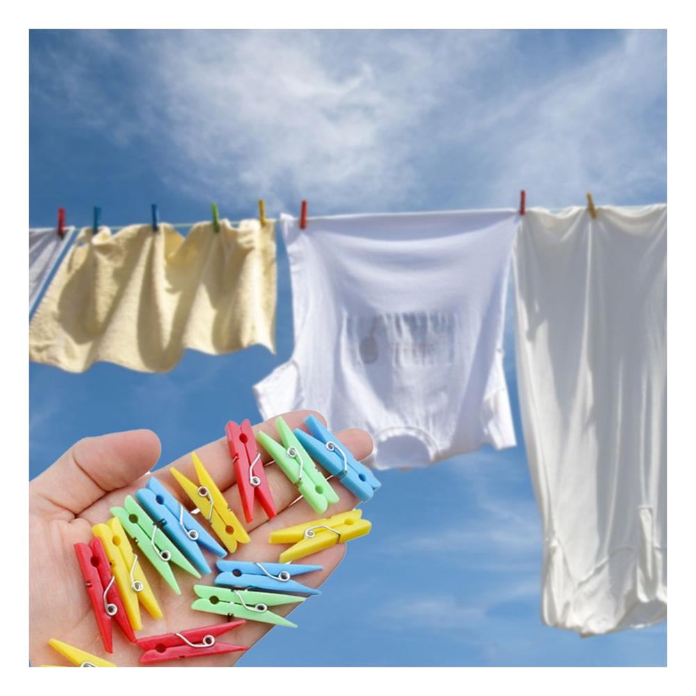 Broches de Ropa Plasticos en Colores Vivos con 24 Piezas para Uso Domestico Y+Papel Regalo