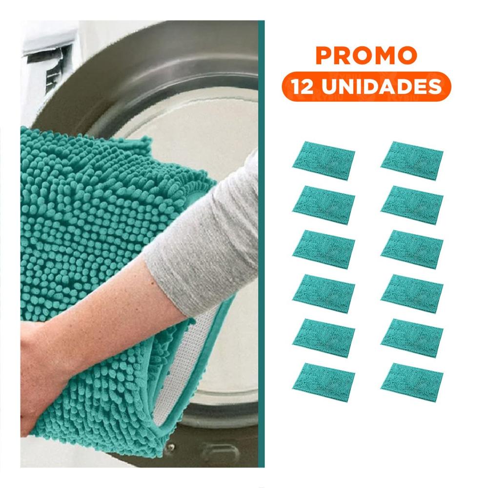 Pack12 Cobija Funcional Microfibra 40x60cm Verde Agua Diseno Comodo Y+Regalo Sticker