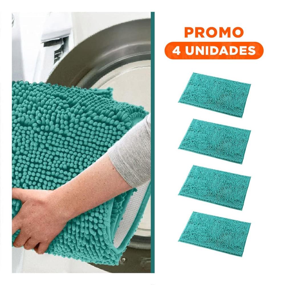 Pack4 Mantel Ligero Microfibra 40x60cm Verde Agua Funcional y Suave Para Casa Y+Regalo Sticker