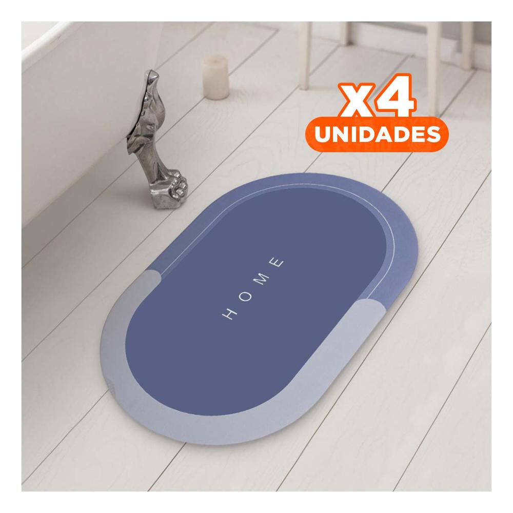 Pack4 Mantel Suave Home Azul Acero Material Resistente y Ligero para Uso Diario