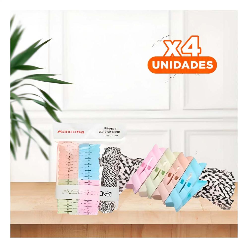 Pack4 Colgador de Dormitorio y Cuerda Multicolor para Organizar Espacios Y+Papel Regalo