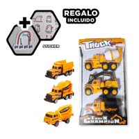 Flota Infantil de 3 Vehiculos de Construccion amarillo para Diversion Y+Regalo Sticker