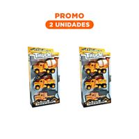 Pack2 Escuadra de 3 Carritos de Construccion amarillo para Juego Infantil de Trabajo